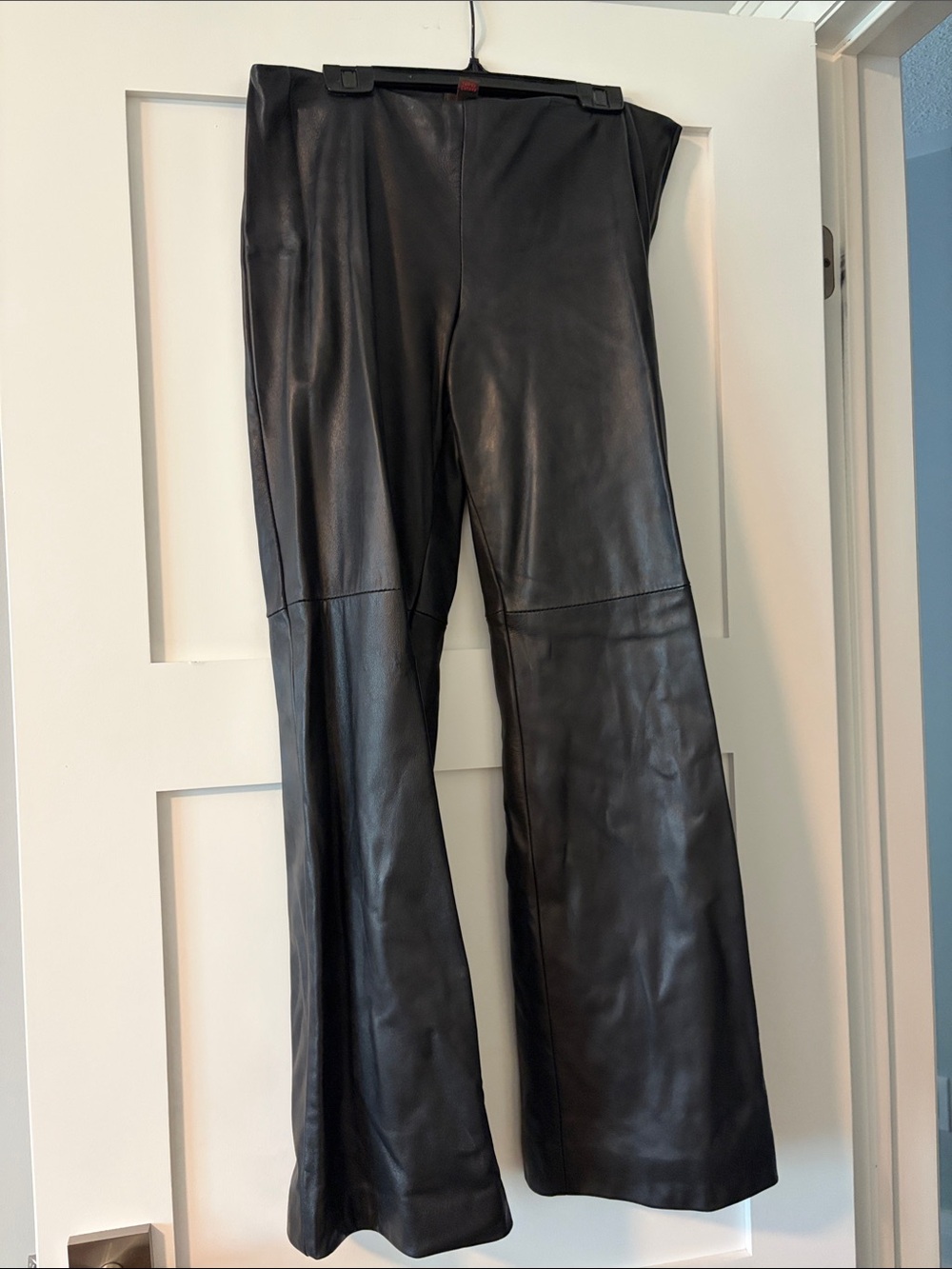 Danier Black Faux Leather Wide-Leg Pants
